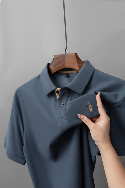Men's Premium 220GSM Hexagonal Pearl Mercerized Cotton Polo Shirt Embroidered Summer Collection | 8561
