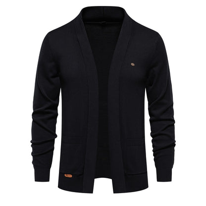 Men’s Urban Style V-Neck Cardigan – High-Quality Cotton Knit Sweater | M506