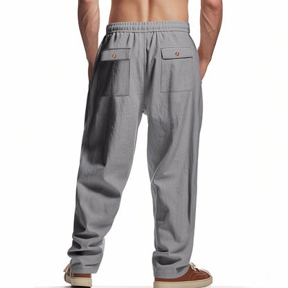 Men’s Relaxed Fit Linen Cargo Pants | Breathable Summer Wear Trousers | MGTZ-6