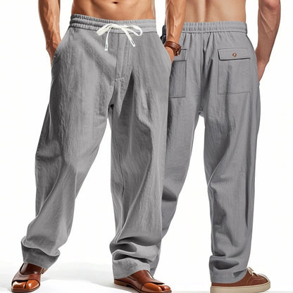 Men’s Relaxed Fit Linen Cargo Pants | Breathable Summer Wear Trousers | MGTZ-6