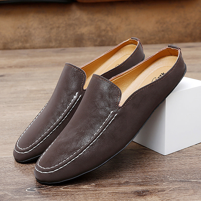 Men's Outdoor Breathable Casual Half Shoes Slip-On Driving Loafers | 8822