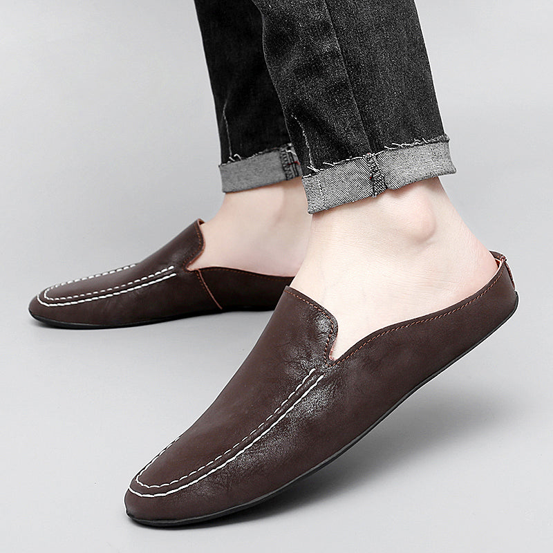 Men's Outdoor Breathable Casual Half Shoes Slip-On Driving Loafers | 8822