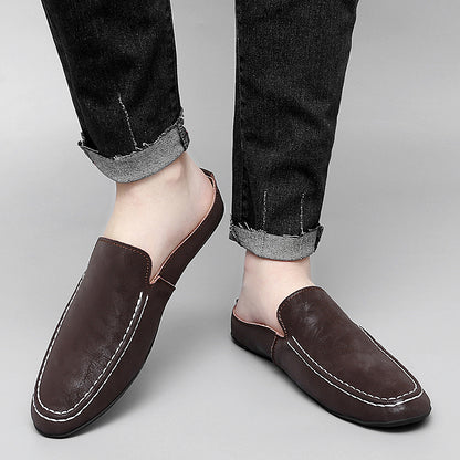 Men's Outdoor Breathable Casual Half Shoes Slip-On Driving Loafers | 8822