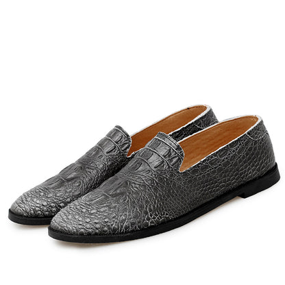 Men's Moccasin Pointy Toe Casual Loafer Slip On Driving Alligator Pattern Shoes | 2033