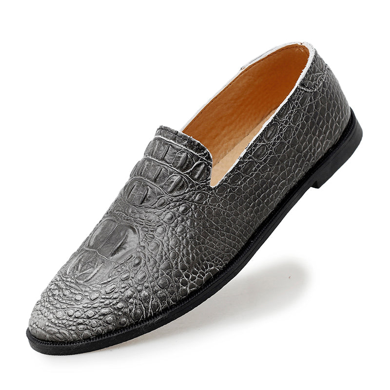 Men's Moccasin Pointy Toe Casual Loafer Slip On Driving Alligator Pattern Shoes | 2033