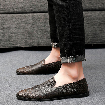 Men's Moccasin Pointy Toe Casual Loafer Slip On Driving Alligator Pattern Shoes | 2033