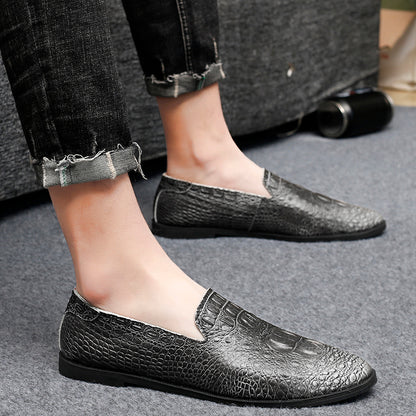 Men's Moccasin Pointy Toe Casual Loafer Slip On Driving Alligator Pattern Shoes | 2033