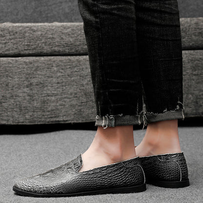 Men's Moccasin Pointy Toe Casual Loafer Slip On Driving Alligator Pattern Shoes | 2033