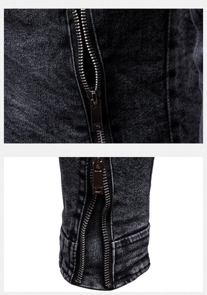 Giacche in denim vintage da uomo slim fit tinta unita | JK88