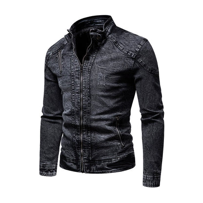 Giacche in denim vintage da uomo slim fit tinta unita | JK88