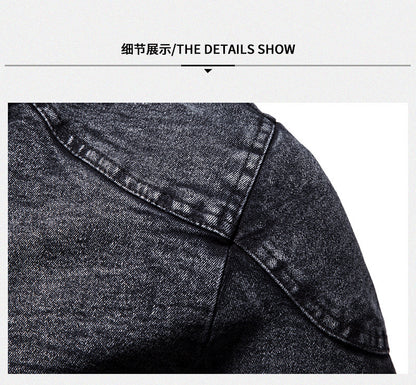 Giacche in denim vintage da uomo slim fit tinta unita | JK88