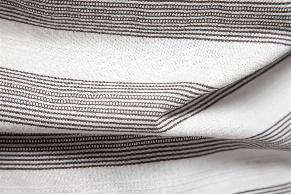 Men's Washed Stripe Polo Shirt - 2025 Summer Slim-Fit Cotton Blend Top | PL7225