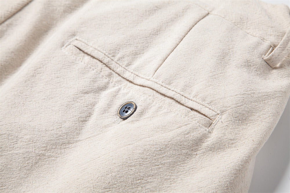 Men's Linen-Cotton Casual Trousers - 2025 Spring Slim-Fit Anti-Wrinkle Pants | PM1203