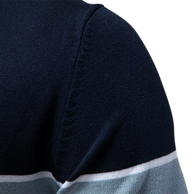 Men's Two-Tone Knit Polo Shirt - 2025 Summer Slim-Fit Business Casual Top | PSD8041