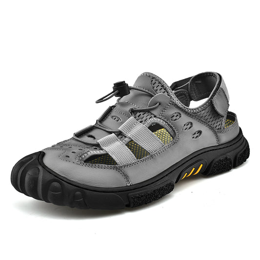 Men's Sports Sandals Non-Slip Casual Outdoor Hiking Beach Leather Shoes | 5202