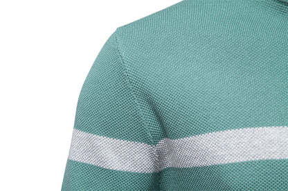 Men’s Half-Zip Stand Collar Knit Sweater – Colorblock Casual Pullover | SW135