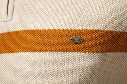 Men’s Half-Zip Stand Collar Knit Sweater – Colorblock Casual Pullover | SW135