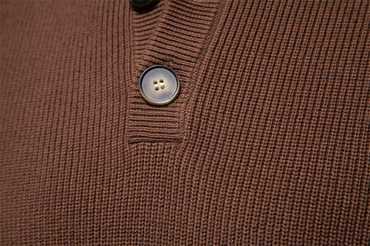 Men’s High-Neck Zip Cardigan Sweater – Solid Color Knit Pullover, Business Casual Warm Winter Jacket for Men | SW833