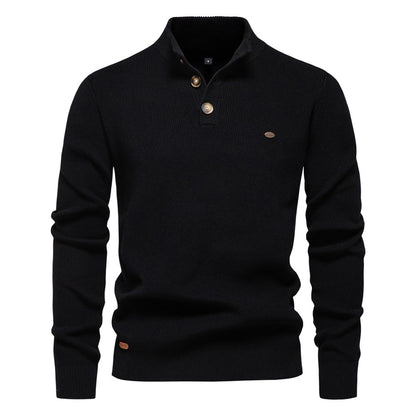 Men’s High-Neck Zip Cardigan Sweater – Solid Color Knit Pullover, Business Casual Warm Winter Jacket for Men | SW833