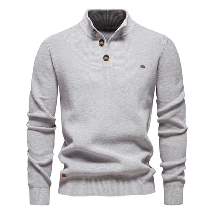 Men’s High-Neck Zip Cardigan Sweater – Solid Color Knit Pullover, Business Casual Warm Winter Jacket for Men | SW833