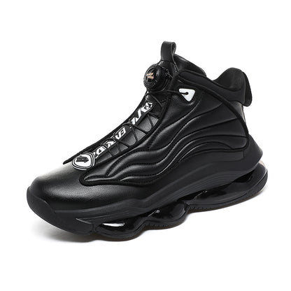 Men’s High-Top Basketball Shoes with Rotating Strap & Air Cushion – Street Sport Sneakers | A329