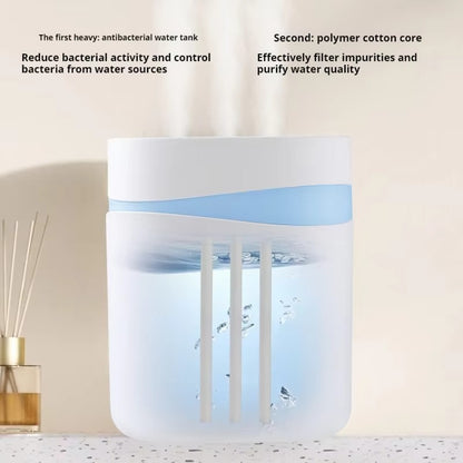 USB-Powered Cool Mist Humidifier – Silent Aromatherapy Diffuser with 3 Spray Ports | USZK-10