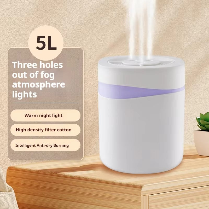 USB-Powered Cool Mist Humidifier – Silent Aromatherapy Diffuser with 3 Spray Ports | USZK-10
