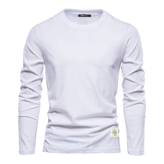 Men's Casual Slim Fit Pullover Solid Color Long Sleeve T- Shirts | 2301