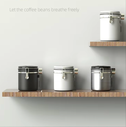 Stainless Steel Coffee Canister – Airtight Storage with CO₂ Valve & Date Tracker (1.5L / 1.8L) | NB-MFG