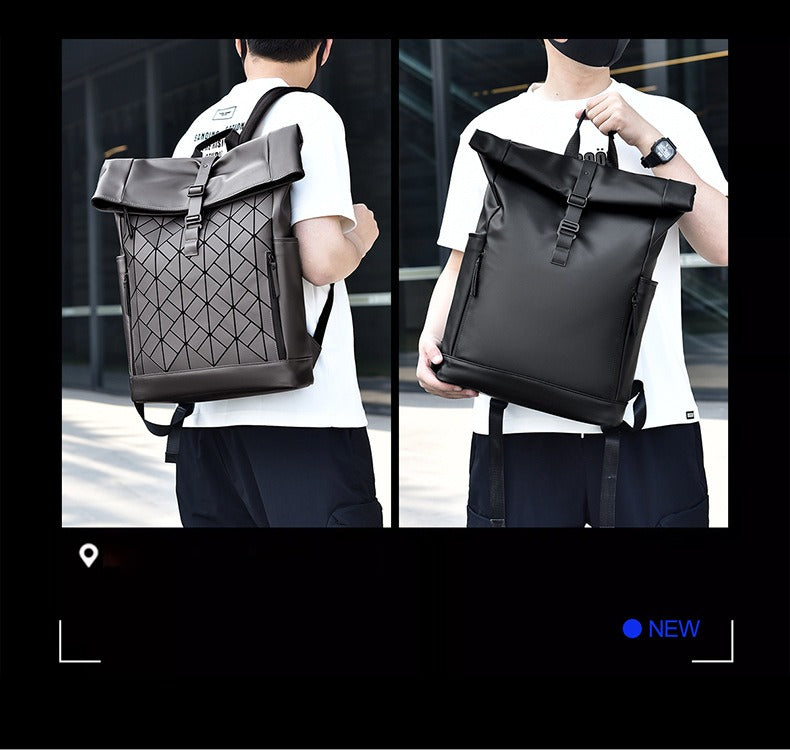 OMASKA Reflective Geometric Backpack – Waterproof, Trendy 14” Laptop Bag | 8605