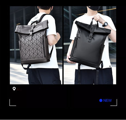 OMASKA Reflective Geometric Backpack – Waterproof, Trendy 14” Laptop Bag | 8605