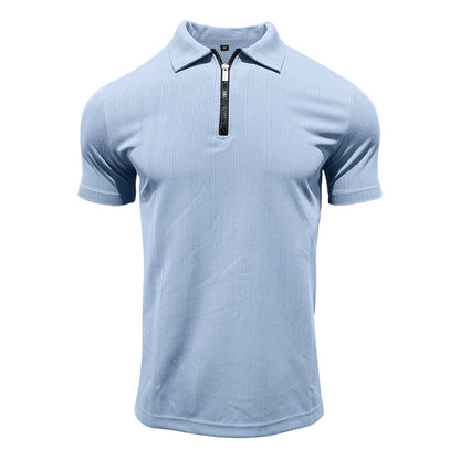 Men's Slim-Fit Stretch Jacquard Polo Shirt – 2025 Spring/Summer Casual Top | YHZH-17