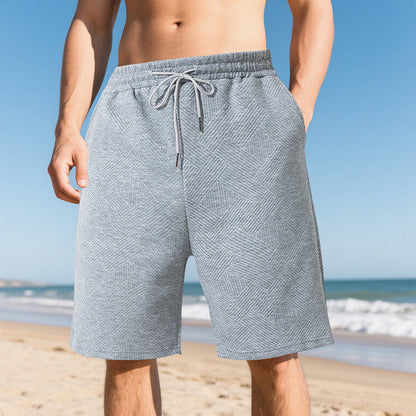 Men's Heavyweight Jacquard Streetwear Shorts - Summer Hip-Hop Casual Collection | YLG-12