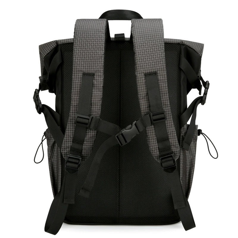Men’s Roll-Top Backpack – 20–35L Expandable, Laptop & Travel Bag | K001