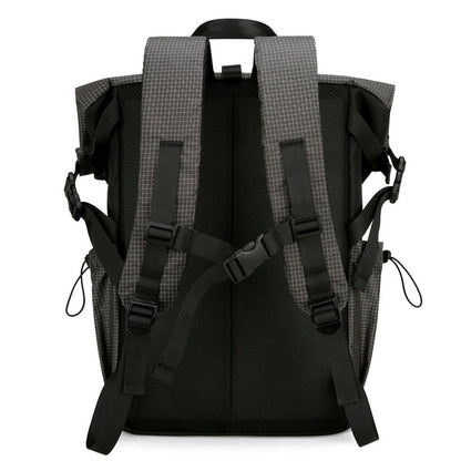Men’s Roll-Top Backpack – 20–35L Expandable, Laptop & Travel Bag | K001
