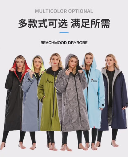 Unisex All-Season Camo Hood - Waterproof Dry Robe Windproof Swim Parka with Towel Lining Robe | SPFF889