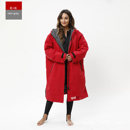 Sportfun Hooded Swim Robe – Water-Resistant, Fleece-Lined Changing Poncho | SPFF301