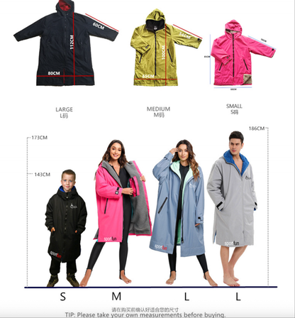 Unisex All-Season Camo Hood - Waterproof Dry Robe Windproof Swim Parka with Towel Lining Robe | SPFF889