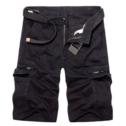 Men's Cotton Casual Multi Pocket Outdoor Cargo Shorts-038