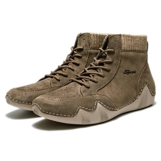 Men Hand Stitching Casual Lace up Ankle Boots Driving Shoes-20303