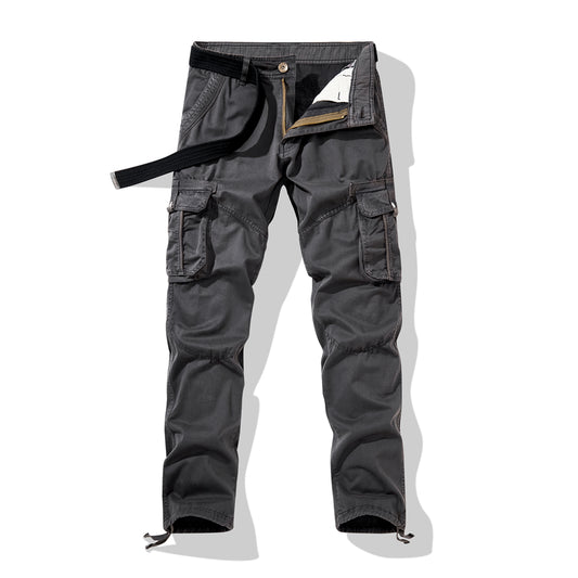 D Grey Men's Premium Relaxed Fit Straight Leg Cargo Pant With Multi Pocket | YH1207
