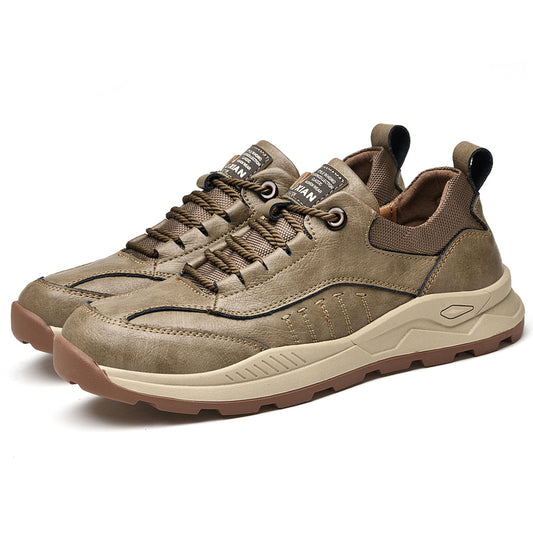 Microfiber Leather Men's Formal Walking Shoes Khaki Brown | 1299