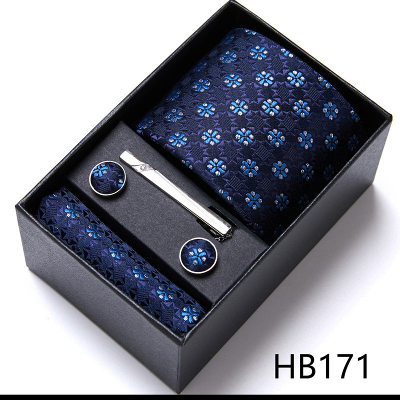 Designer Mens Tie Collection, Eleagnt Gift Box Tie Clips Handkerchief Cufflink Set |  166-201