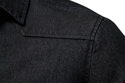 Men's Slim Fit Smart Casual Long Sleeve Jeans Shirt | AX-6003