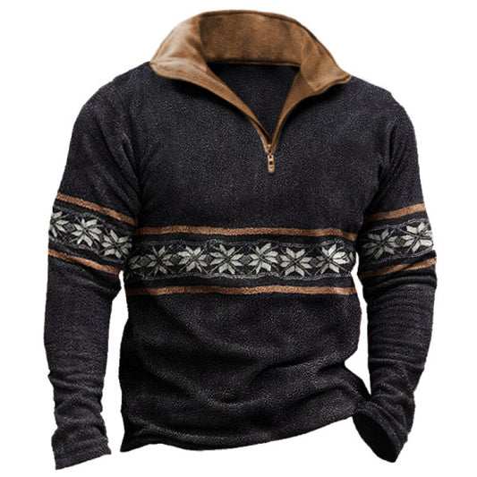 Men's Vintage Western Aztec Tribal Long Sleeves Sweatshirt | U1TG