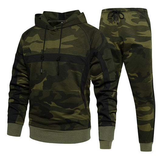 Men's Army Camouflage Jogging Tracksuit Hooded Plain Sweatsuits Spring Autumn | TZ105