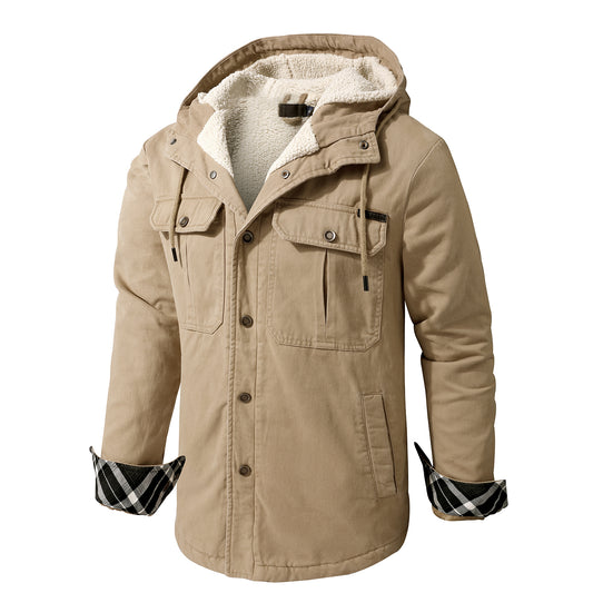 Denim Style Heavy-duty Hooded Men's Premium inner Wool Jacket | 3256