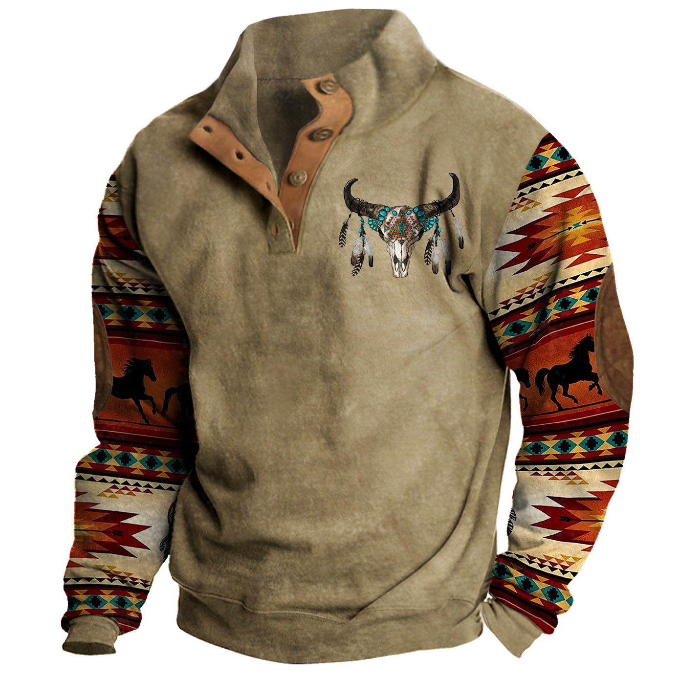 Men's Cowboy Stand Collar Sweatshirt | 51MA