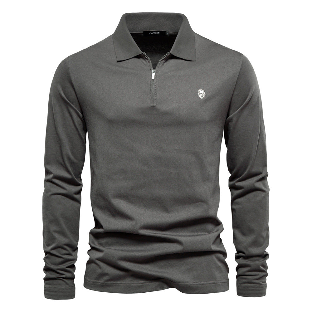 Men's Polo Zipper Long Sleeve Outdoor Shirts | PL212