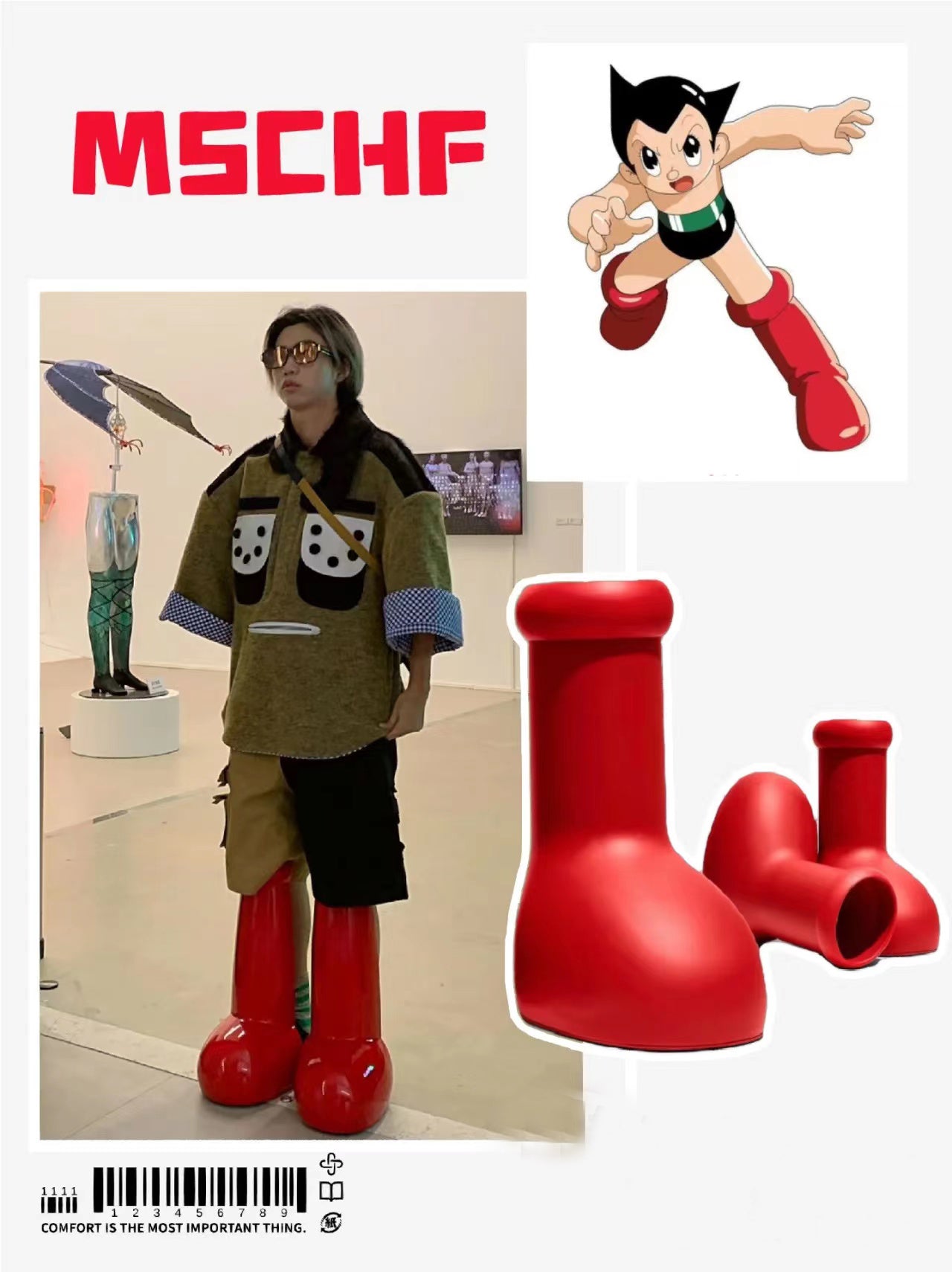 Unisex Designer Mschf Rep Rubber Big Red Boots | ZL159